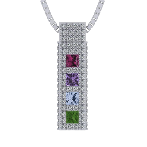 Heart & Pear Dancing Stone Necklace